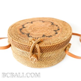 ata rattan hand woven handbags around motif ethnic bali design quality export